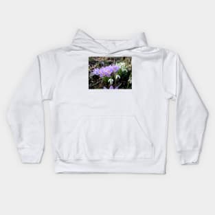 Crocuses with snowdrops Kids Hoodie